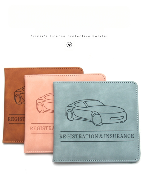 Dokumentu turētājs vadītāja apliecībai un apdrošināšanas dokumentiem, PU āda, 1 locīšana, biznesa ceļojumu stils, ikdienas lietošanai