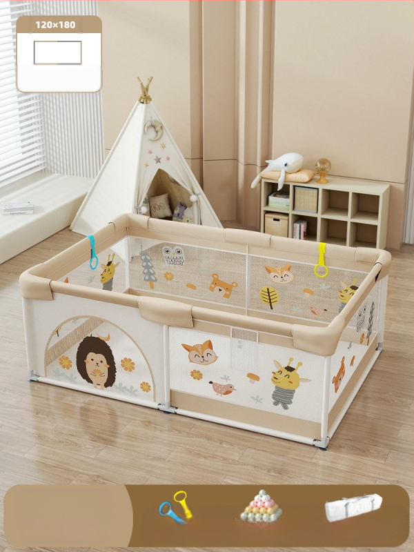 Παιδικός φράχτης ασφαλείας με ύφασμα και χαλάκι για κίνηση – προστασία από χτυπήματα και πτώσεις, μάρκα Qiaole bear, για ηλικίες 0–2 ετών, εσωτερική χρήση