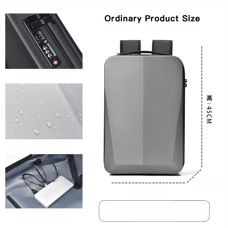 Σακίδιο πλάτης gaming λάπτοπ με σκληρό περίβλημα PC, αδιάβροχο, επεκτάσιμη χωρητικότητα 20-35 L, αντι-κλοπή, εργονομικός καμπύλος ιμάντας ώμου