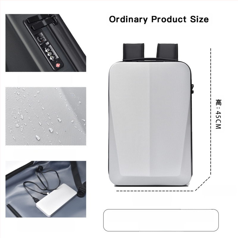 Σακίδιο πλάτης gaming λάπτοπ με σκληρό περίβλημα PC, αδιάβροχο, επεκτάσιμη χωρητικότητα 20-35 L, αντι-κλοπή, εργονομικός καμπύλος ιμάντας ώμου