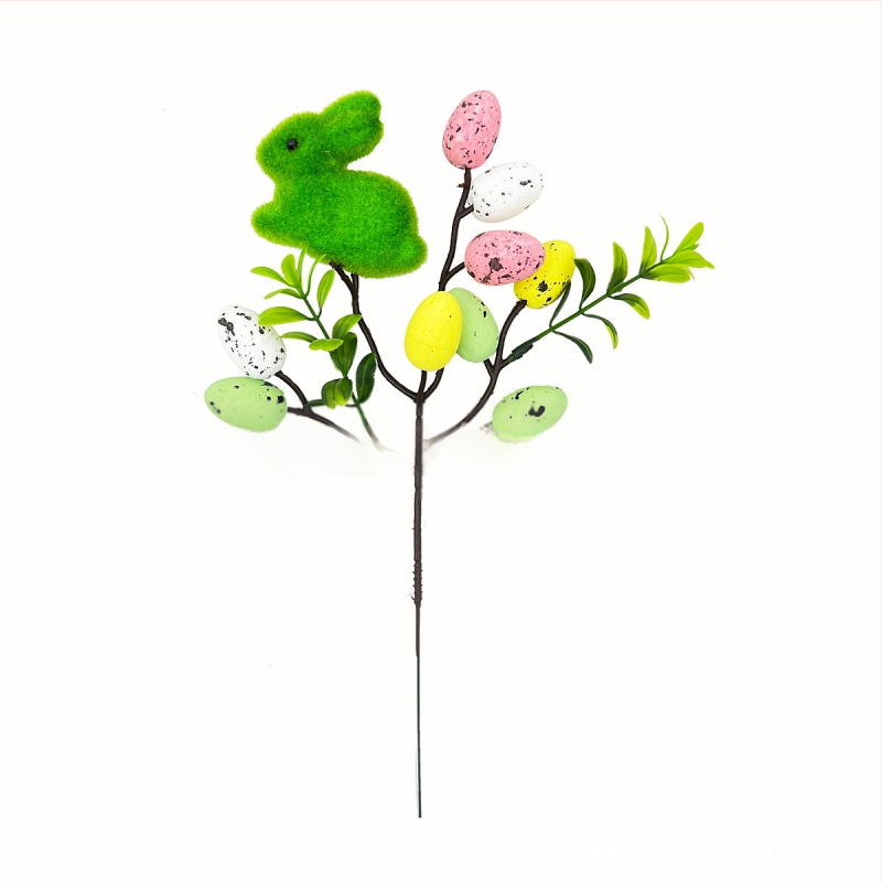 Великденско зайче на клон от пяна – декор за вграждане, прост стил, за сценично оформление