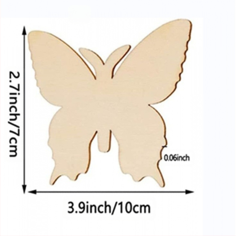 Дървени шаблони за рисуване на пеперуди за деца — бук дърво, пъзел арт комплект, тема пеперуда, модерен и семпъл стил за домашен декор
