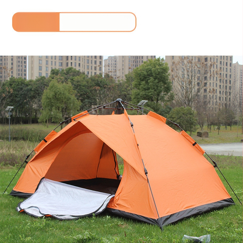 Автоматична палатка за къмпинг с бързо разпъване, еднослойна, за 3-4 човека, стълбове от фибростъкло, външна водоустойчива материя 1000-1500 мм