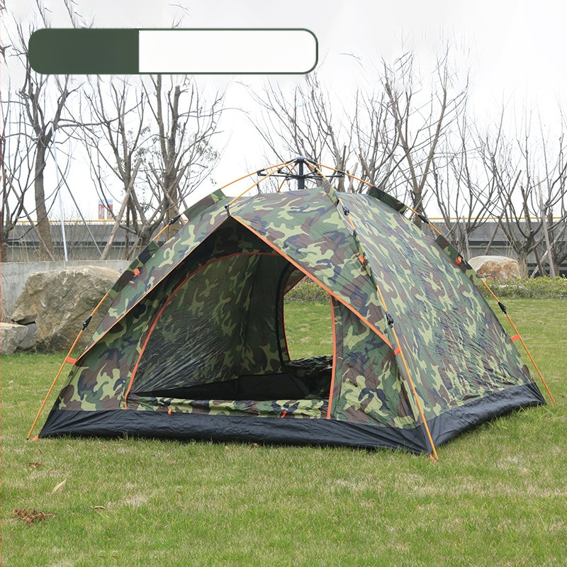 Автоматична палатка за къмпинг с бързо разпъване, еднослойна, за 3-4 човека, стълбове от фибростъкло, външна водоустойчива материя 1000-1500 мм
