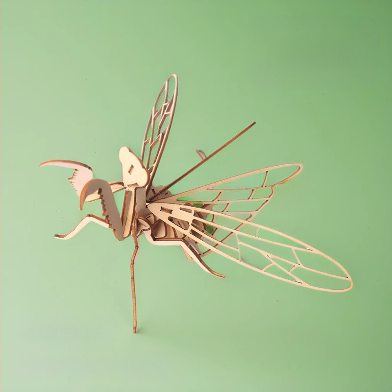 Koka 3D puzle bērniem ar kukaiņu tēmu — DIY komplekts, izglītojoša rotaļa vecumā 4–6 gadi, pielāgojama