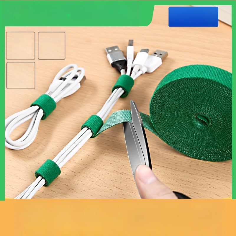 Velcro kabelu siksna, griežama neilona-poliesteru maisījums, kabelu pārvaldība uzlādes un datu kabeliem, zīmols Xinda Xing