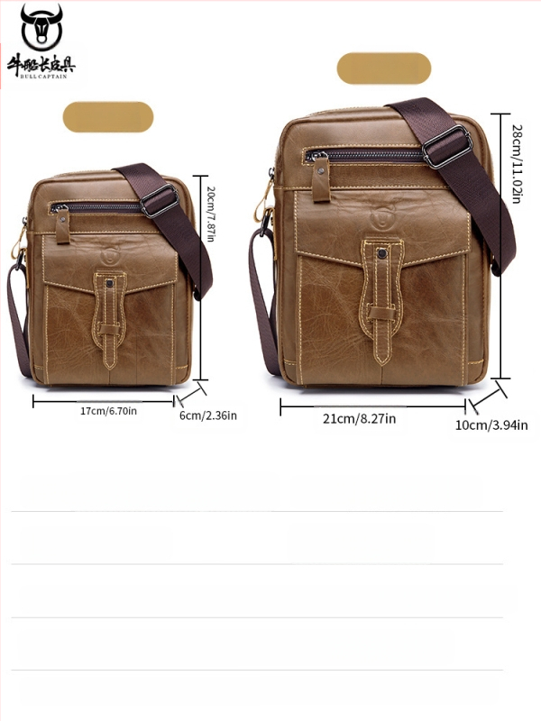 Vīriešu plecu soma Cow Captain Leather – augšējā slāņa liellopu āda, poliestera iekšpuse, iekšējie nodalījumi, pret zādzību funkcija, lielā ietilpība, pavasaris 2023