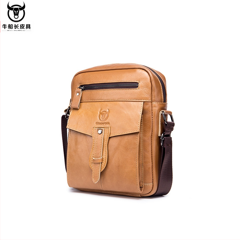 Vīriešu plecu soma Cow Captain Leather – augšējā slāņa liellopu āda, poliestera iekšpuse, iekšējie nodalījumi, pret zādzību funkcija, lielā ietilpība, pavasaris 2023