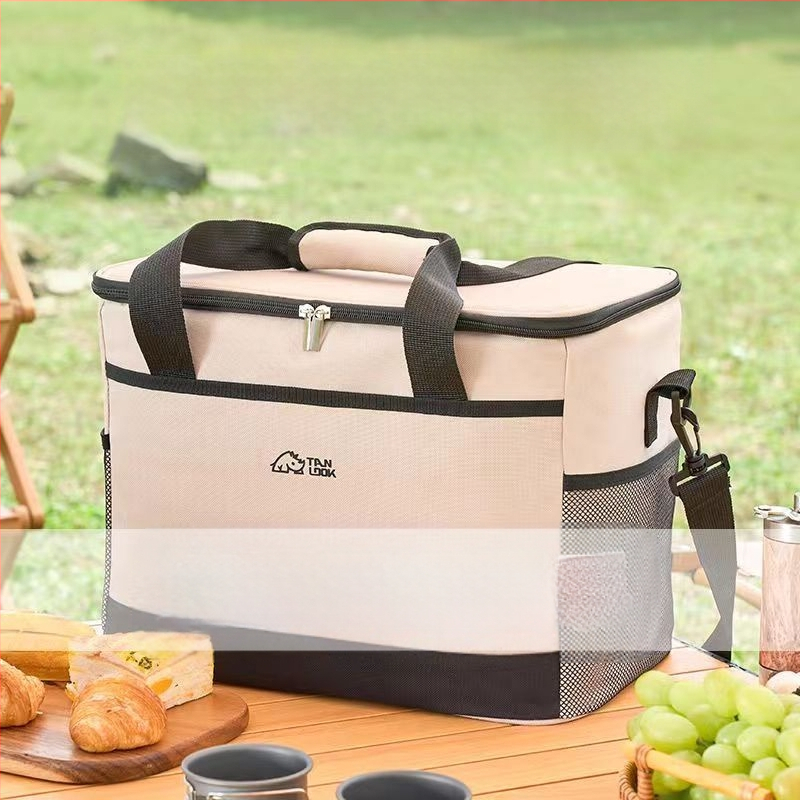 Prenosná izolačná taška na piknik od značky Rundu s chladiacim balíčkom, zložená, rýchle chladenie, Oxford textil, objem 30