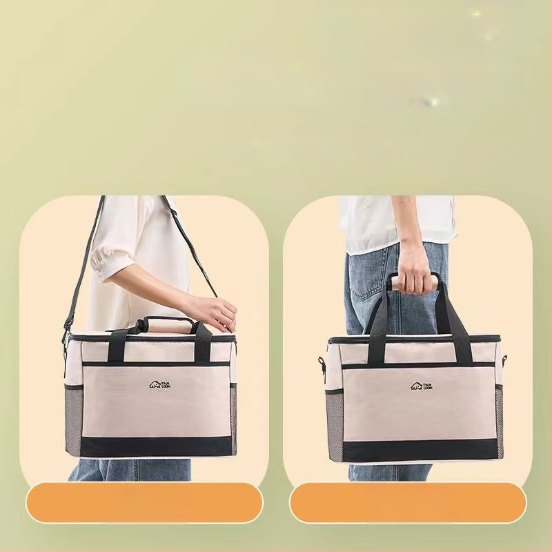 Prenosná izolačná taška na piknik od značky Rundu s chladiacim balíčkom, zložená, rýchle chladenie, Oxford textil, objem 30