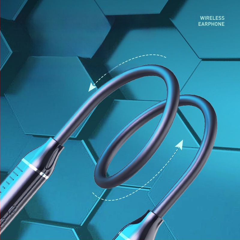 Bluetooth kakla austiņa – sporta modelis, stereo, Bluetooth 5.0, 10 m darbības rādiuss, akumulatora darbības laiks virs 8 stundām, IPX3