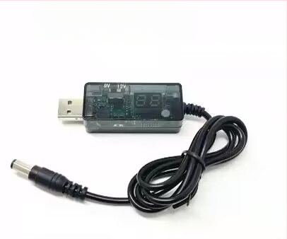 USB усилващ кабел за захранване 9V/12V към DC 5.5×2.1 мм, с 8 DC интерфейса
