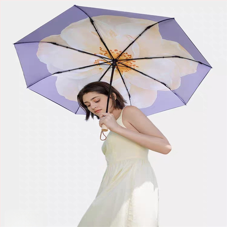 Divslāņu saules lietussargs pieaugušajiem ar UPF > 50 UV aizsardzību, 24 ribām, alumīnija sakausējuma rāmis un rokturis, 210T vinila audums