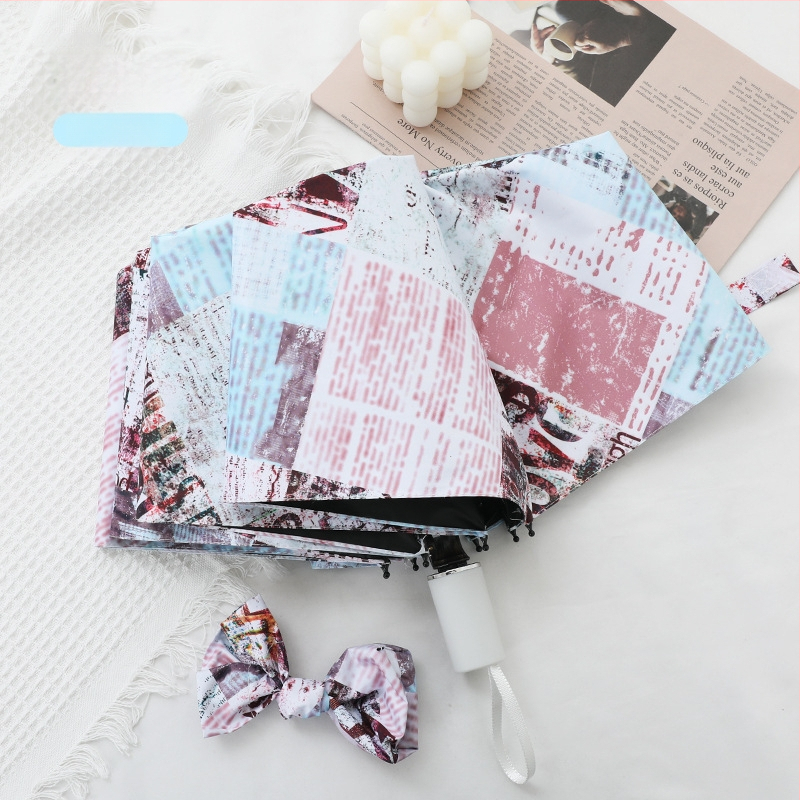 Bourxiang ομπρέλα ήλίου και βροχής, με τρι-τμηματικό σχεδιασμό, σκελετός από σίδηρο, πολυεστέρας 190T, UPF 50+ UV προστασία, χειροκίνητο άνοιγμα