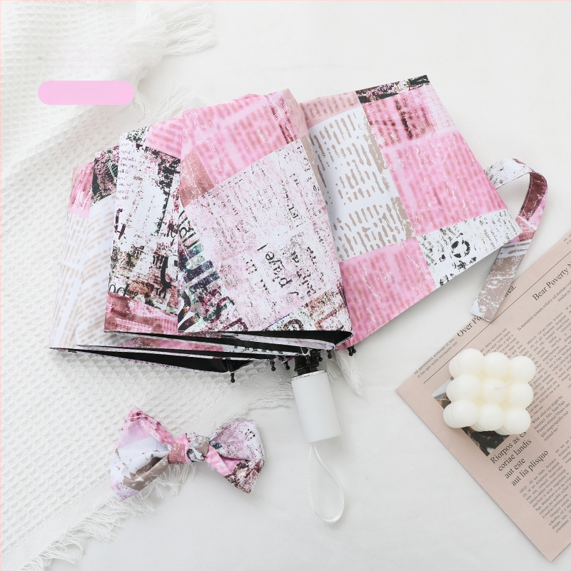 Bourxiang ομπρέλα ήλίου και βροχής, με τρι-τμηματικό σχεδιασμό, σκελετός από σίδηρο, πολυεστέρας 190T, UPF 50+ UV προστασία, χειροκίνητο άνοιγμα