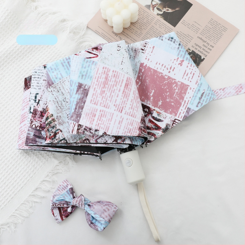 Bourxiang ομπρέλα ήλίου και βροχής, με τρι-τμηματικό σχεδιασμό, σκελετός από σίδηρο, πολυεστέρας 190T, UPF 50+ UV προστασία, χειροκίνητο άνοιγμα