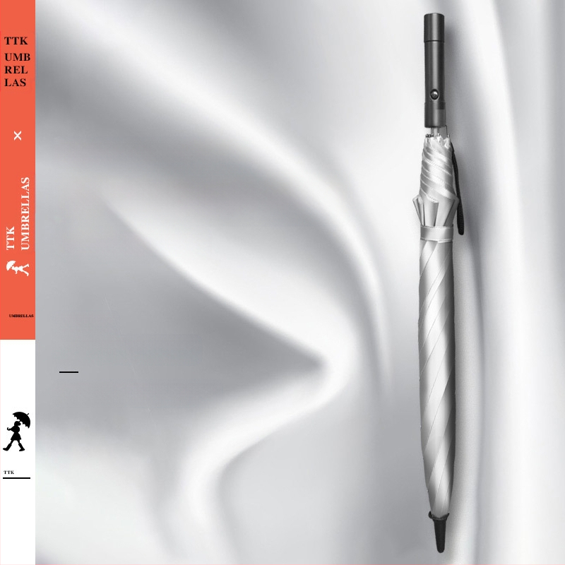 TTK чадър с вентилатор – многофункционален, автоматично отваряне, 8 ребра, алуминиев прът, ABS дръжка, 190T плат, дълга дръжка