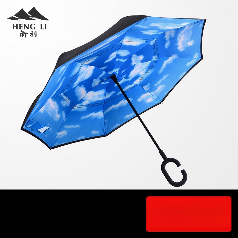 Apgrieztais lietussargs automašīnai, dubultslāņu, manuāla atvēršana, 8 stienņi, logotipa druka