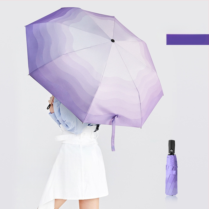 Ομπρέλα τριών τμημάτων με αυτόματη λειτουργία, διαβαθμισμένου σχεδίου αντίσταση στον άνεμο, 8 ακτίνες, UPF50+, δυνατότητα λογοτύπου