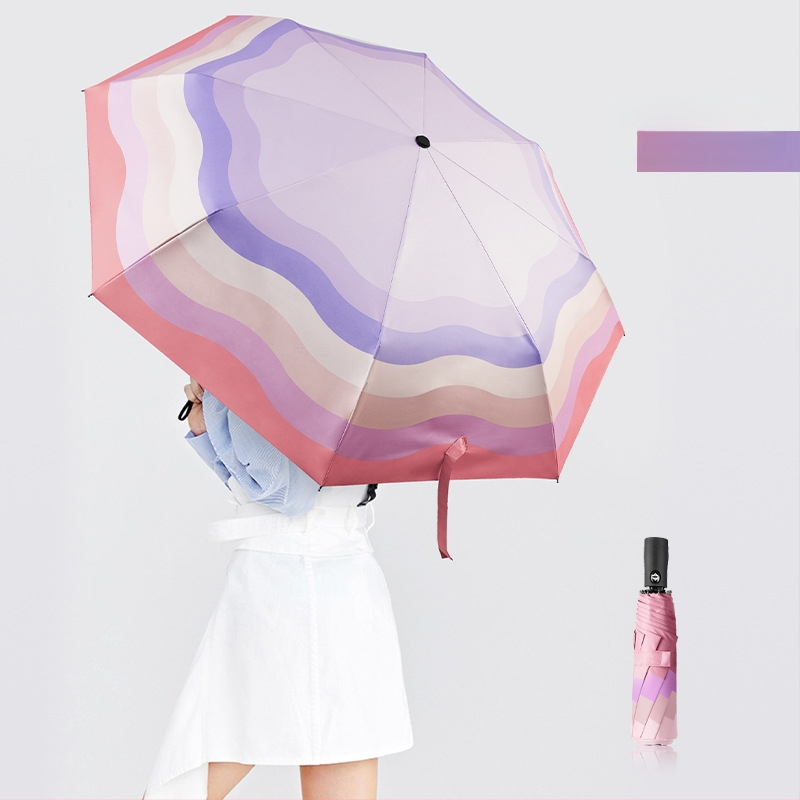 Ομπρέλα τριών τμημάτων με αυτόματη λειτουργία, διαβαθμισμένου σχεδίου αντίσταση στον άνεμο, 8 ακτίνες, UPF50+, δυνατότητα λογοτύπου