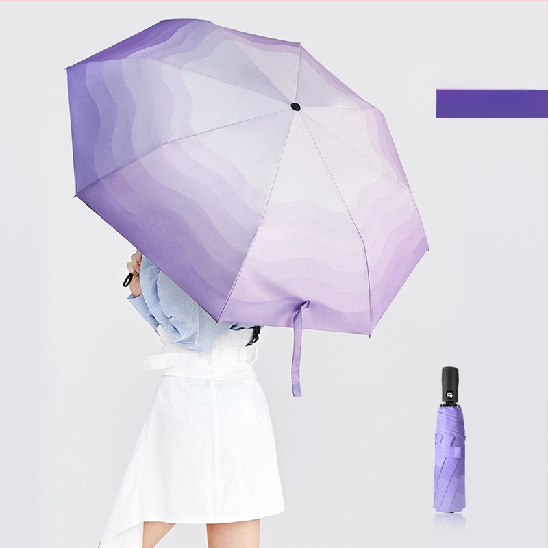 Ομπρέλα τριών τμημάτων με αυτόματη λειτουργία, διαβαθμισμένου σχεδίου αντίσταση στον άνεμο, 8 ακτίνες, UPF50+, δυνατότητα λογοτύπου