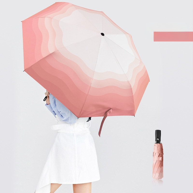 Ομπρέλα τριών τμημάτων με αυτόματη λειτουργία, διαβαθμισμένου σχεδίου αντίσταση στον άνεμο, 8 ακτίνες, UPF50+, δυνατότητα λογοτύπου