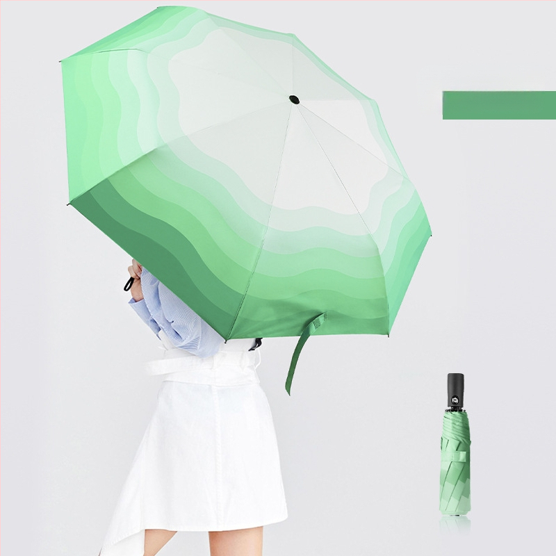 Ομπρέλα τριών τμημάτων με αυτόματη λειτουργία, διαβαθμισμένου σχεδίου αντίσταση στον άνεμο, 8 ακτίνες, UPF50+, δυνατότητα λογοτύπου