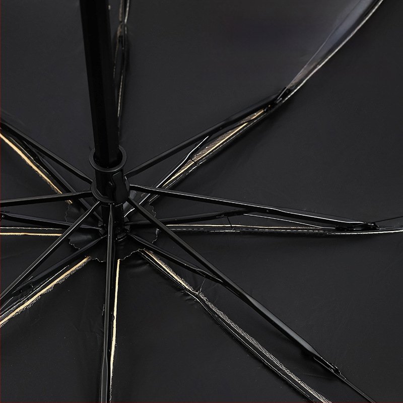 Sieviešu saules un lietus lietussargs ar mežģīņu izšuvumu un vinila pārklājumu, UPF>50, 8 ribām, 190T audums, manuāla aizvēršana