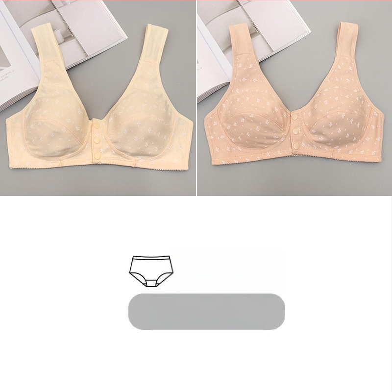 Σουτιέν από βαμβάκι, κύπελλο 3/4, μπροστινό κούμπωμα, όμορφος πίσω σχεδιασμός, push-up