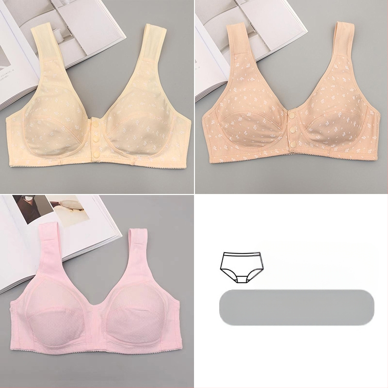 Σουτιέν από βαμβάκι, κύπελλο 3/4, μπροστινό κούμπωμα, όμορφος πίσω σχεδιασμός, push-up