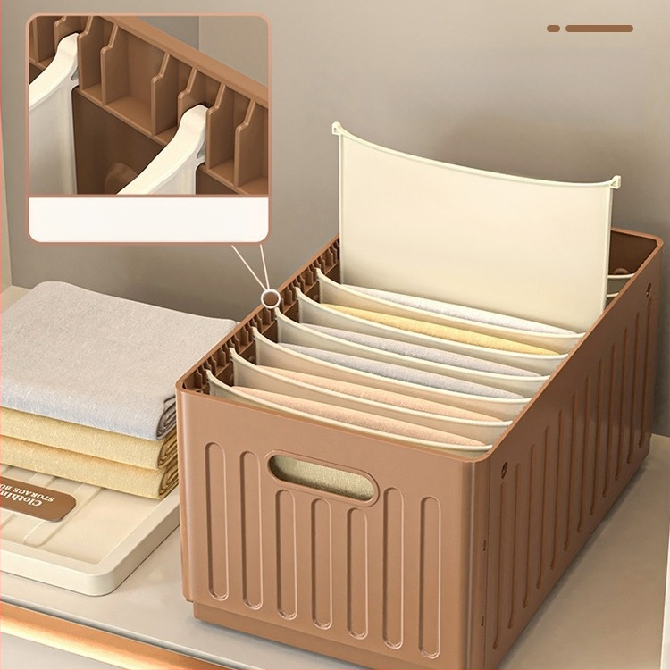 Hongwei гардеробна кутия за панталони и бельо, сгъваема, с разделители и слоести отделения, 120 л, правоъгълна форма, за спалня