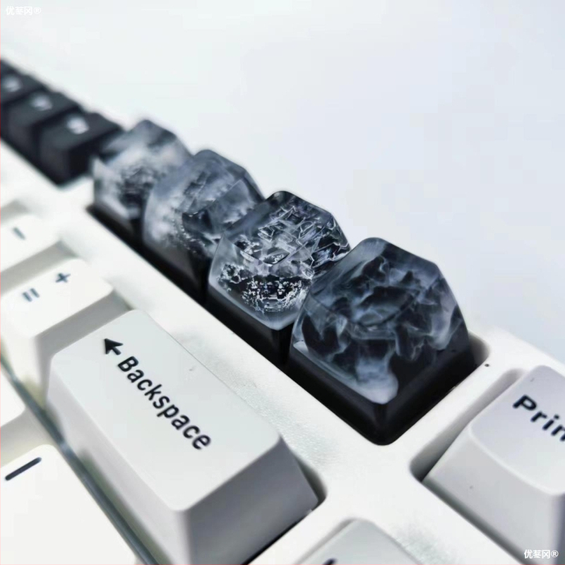 Keycap από ρητίνη για μηχανικό πληκτρολόγιο, με σχέδιο σε στυλ μελανιού: Μεγάλο Τείχος, βουνά και κοιλάδα