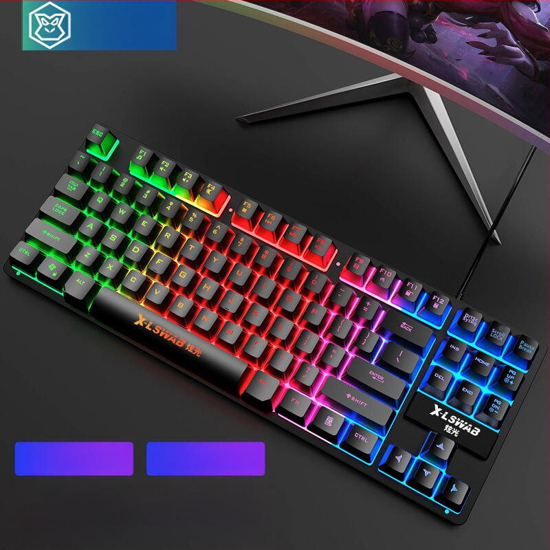 Forerunner GX30Z клавиатура с механично усещане, проводна, 87 клавиша, RGB подсветка, ABS корпус, кабел 1,5 м