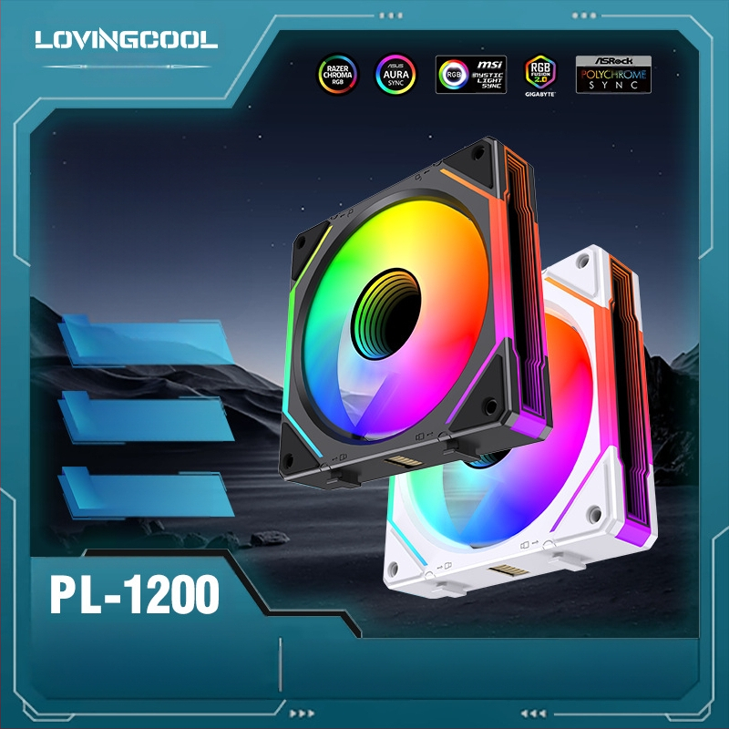 Ανεμιστήρας κιβωτίου με ARGB φωτισμό, αθόρυβη λειτουργία, υδραυλικά ρουλεμάν (600–1800 RPM, θόρυβος 23 dB, ABS υλικό)