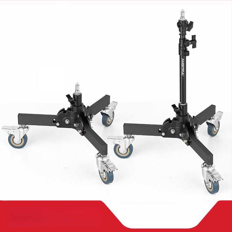 Статив за осветление за фотография с алуминиев сплав, тежък с ролкова система, сгъваем двусекционен, височина 81 см, товароподемност 80 кг