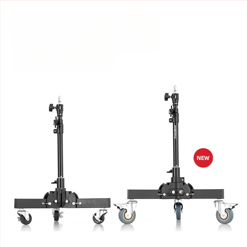 Статив за осветление за фотография с алуминиев сплав, тежък с ролкова система, сгъваем двусекционен, височина 81 см, товароподемност 80 кг