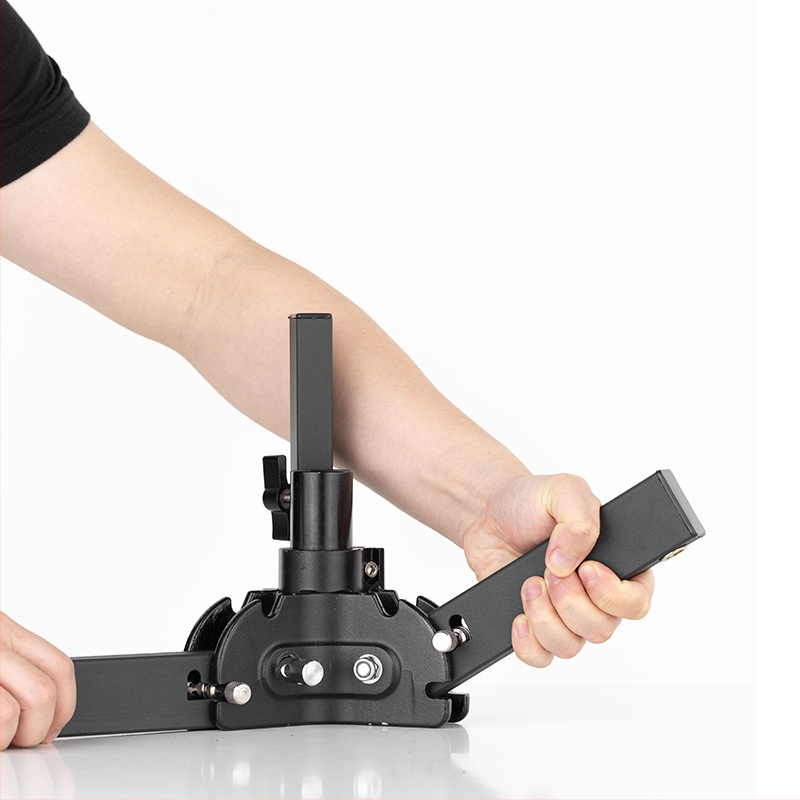 Статив за осветление за фотография с алуминиев сплав, тежък с ролкова система, сгъваем двусекционен, височина 81 см, товароподемност 80 кг