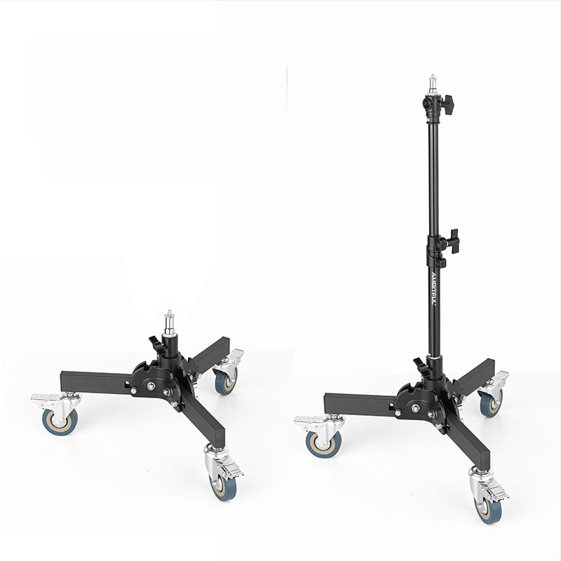 Статив за осветление за фотография с алуминиев сплав, тежък с ролкова система, сгъваем двусекционен, височина 81 см, товароподемност 80 кг