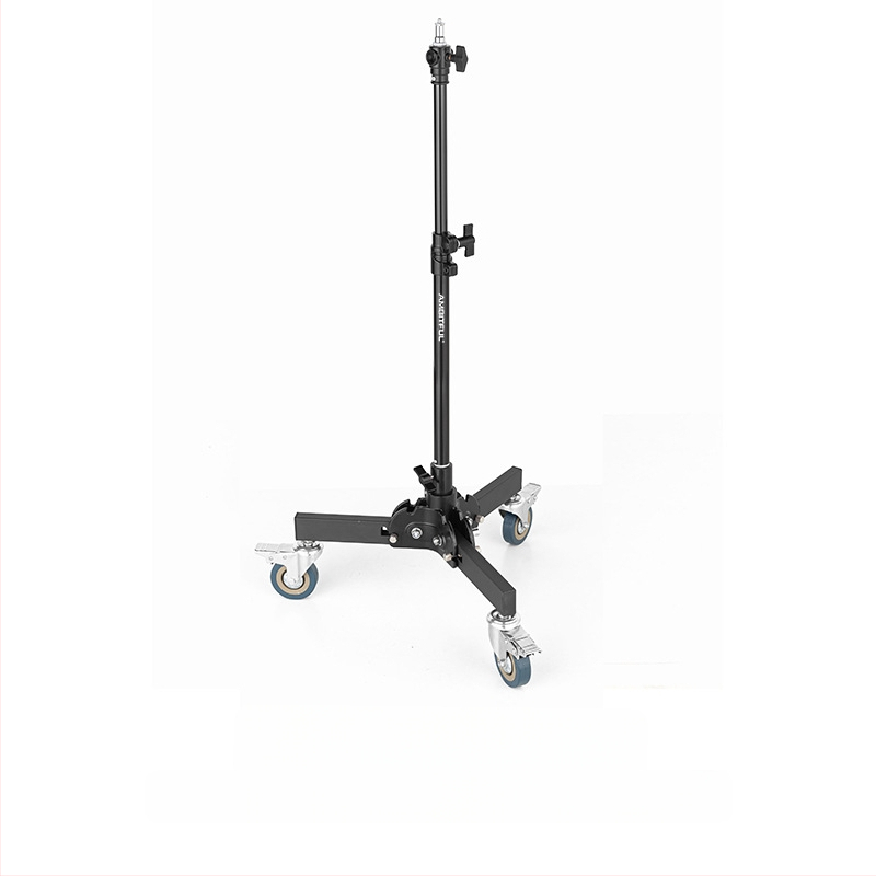 Статив за осветление за фотография с алуминиев сплав, тежък с ролкова система, сгъваем двусекционен, височина 81 см, товароподемност 80 кг