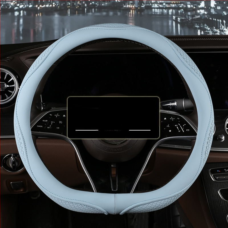 Д-тип обвивка за волан, диамантено релефна, универсална, изкуствена кожа, против приплъзване и дишаща