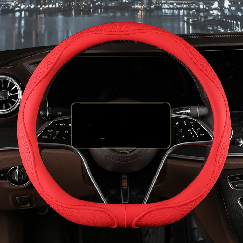 Д-тип обвивка за волан, диамантено релефна, универсална, изкуствена кожа, против приплъзване и дишаща