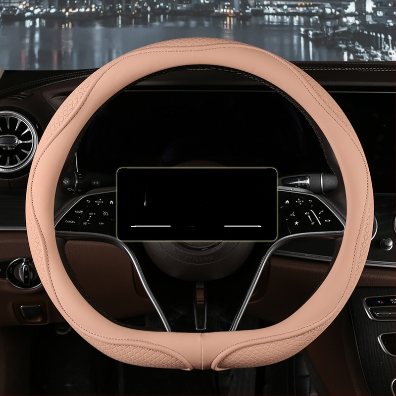 Д-тип обвивка за волан, диамантено релефна, универсална, изкуствена кожа, против приплъзване и дишаща