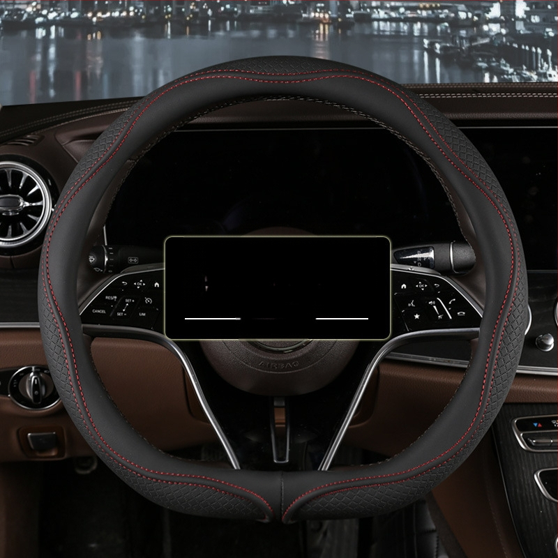 Д-тип обвивка за волан, диамантено релефна, универсална, изкуствена кожа, против приплъзване и дишаща