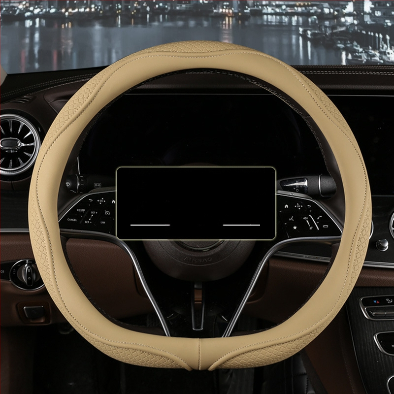 Д-тип обвивка за волан, диамантено релефна, универсална, изкуствена кожа, против приплъзване и дишаща