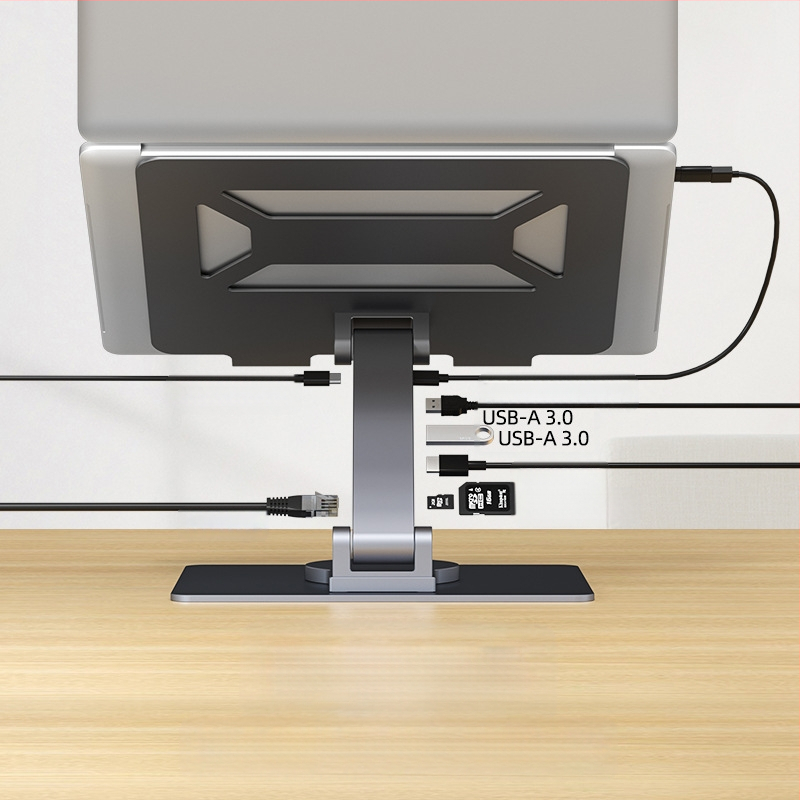 Стойка за лаптоп с хъб и PD зареждане 100W, ротационна, гигабитен порт, модели E13SU, E17SU, E17SU PRO