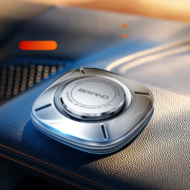 Autó illatosító ambient fényekkel; Gardenia illat; 10–20 ml tartalom; PC anyag; üléshez való elhelyezés; illat tartósság >90 nap