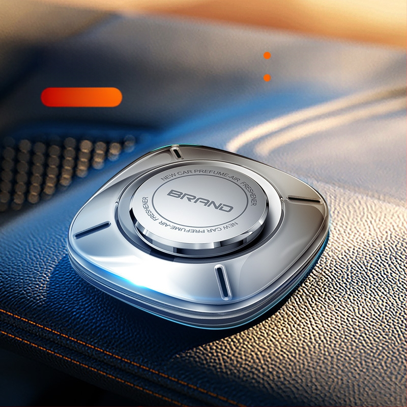 Autó illatosító ambient fényekkel; Gardenia illat; 10–20 ml tartalom; PC anyag; üléshez való elhelyezés; illat tartósság >90 nap