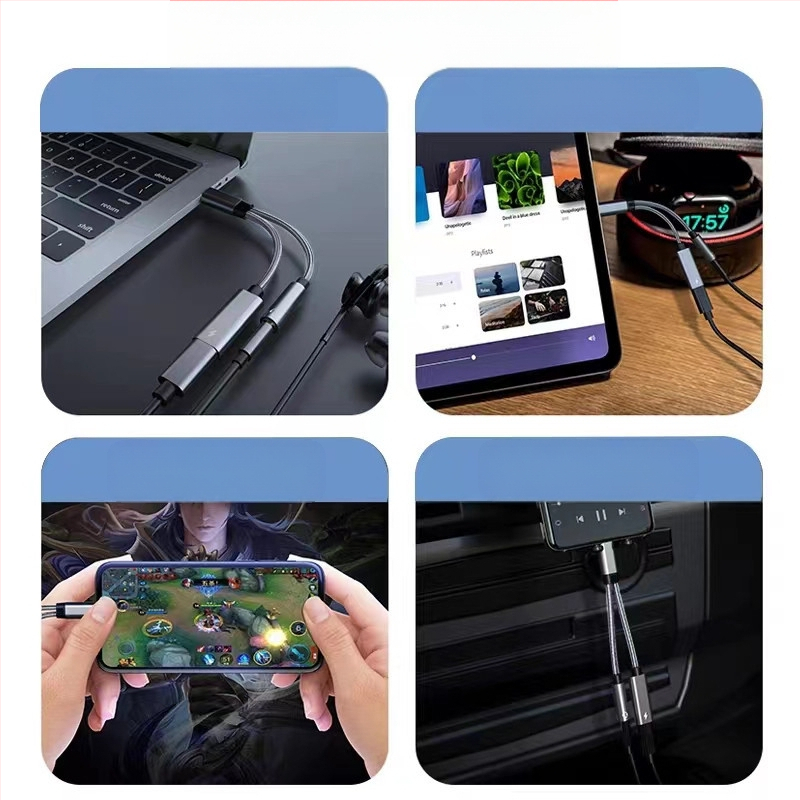 One Three Nine Μοντέλο 003: Αντάπτορας ήχου Type-C σε Type-C 3.5 mm 2-σε-1 για ακουστικά και αυτοκίνητο, PD φόρτιση, συμβατό με Huawei και Xiaomi