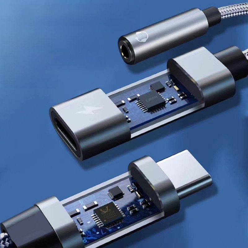 One Three Nine Μοντέλο 003: Αντάπτορας ήχου Type-C σε Type-C 3.5 mm 2-σε-1 για ακουστικά και αυτοκίνητο, PD φόρτιση, συμβατό με Huawei και Xiaomi