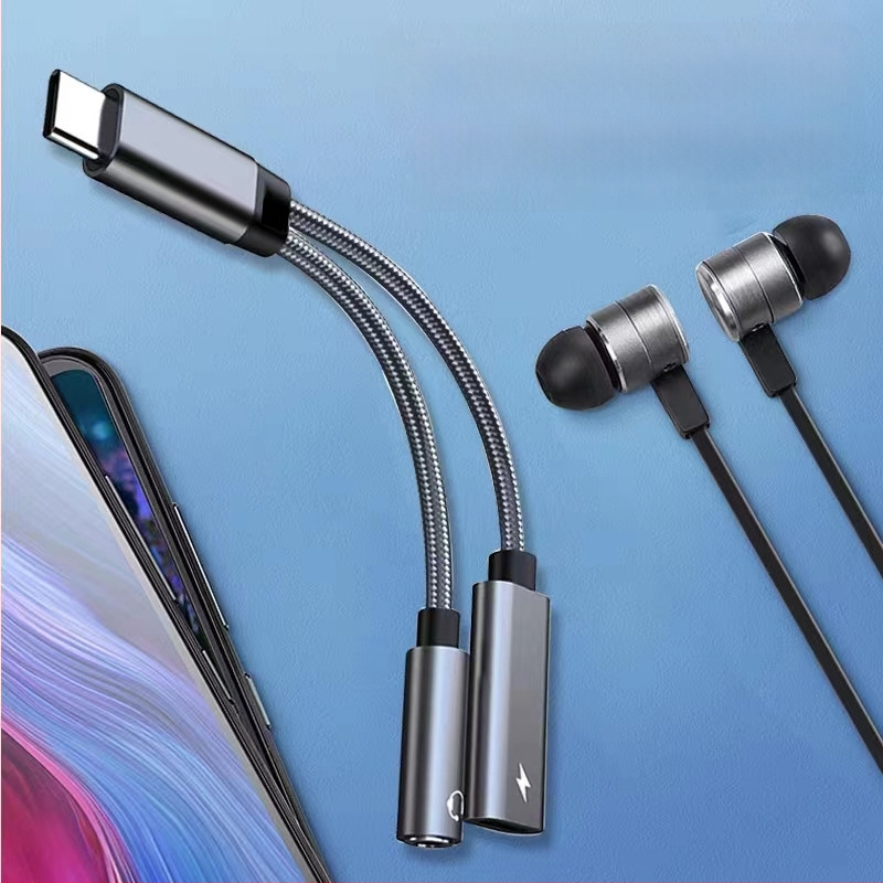 One Three Nine Μοντέλο 003: Αντάπτορας ήχου Type-C σε Type-C 3.5 mm 2-σε-1 για ακουστικά και αυτοκίνητο, PD φόρτιση, συμβατό με Huawei και Xiaomi